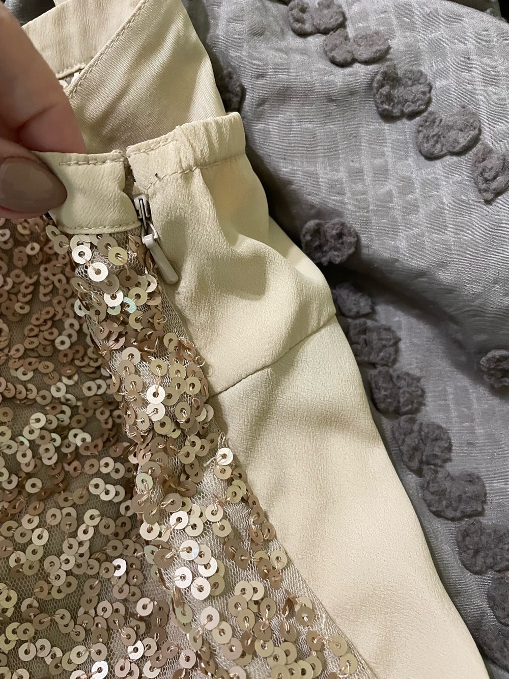 American Eagle Gold Sequin Cami Top with Adjustable Straps - Picture 3 of 5